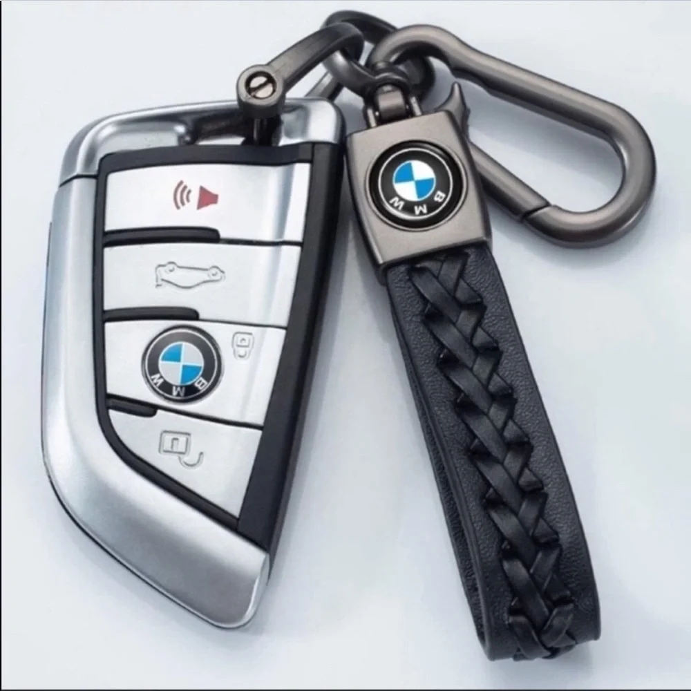 Genuine Leather Car Logo Keychain Suit for BMW - Picture 2 of 2